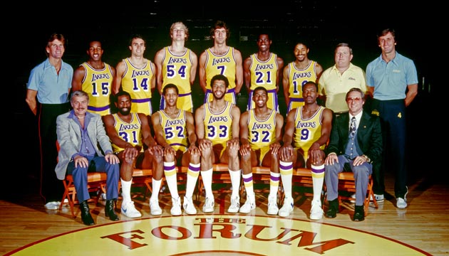 Equipo completo de de Los Ángeles Lakers en 1987